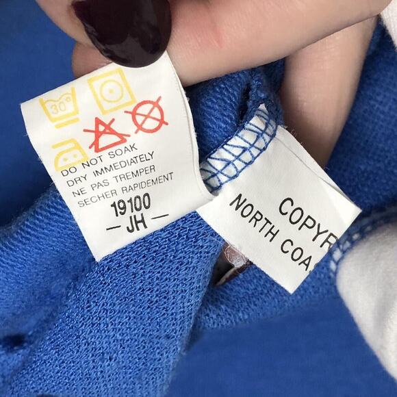 Vintage Blast Sz Petite Medium Blue White Flower Embroidered Sweater Blouse Top - Picture 8 of 8